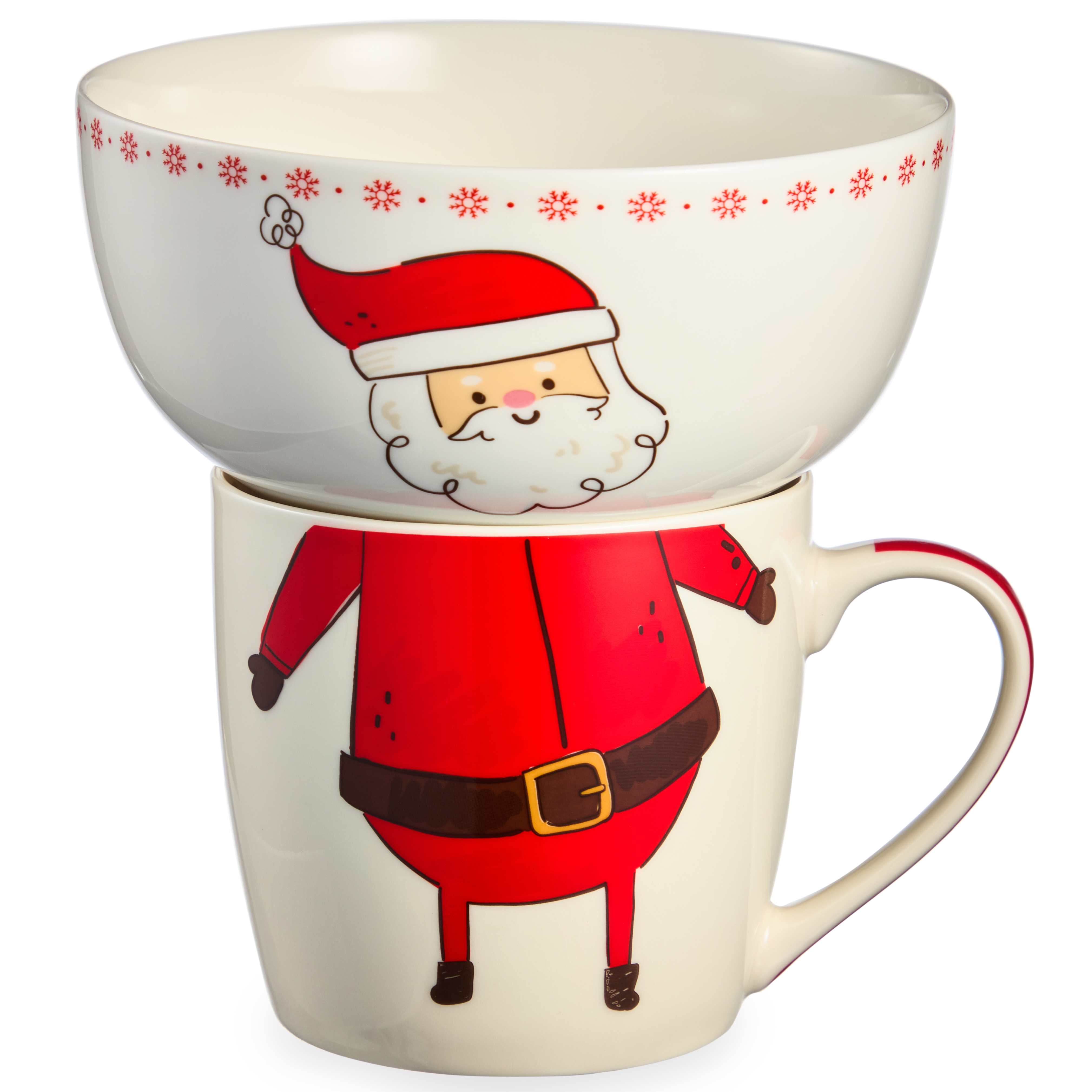 НАБОР ПОСУДЫ LEFARD, ДЕД МОРОЗ, 2 ПР., КРУЖКА 360МЛ, САЛАТНИК 500МЛ