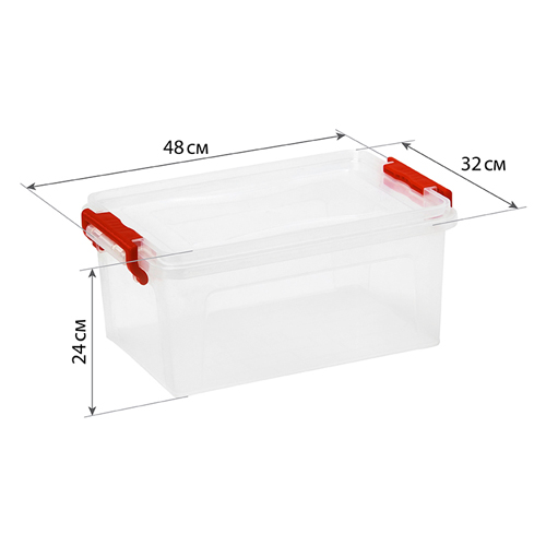Контейнер для хранения 25 л IDEA М 2867, 484х320х240 мм, прямоугольный, прозрачный
