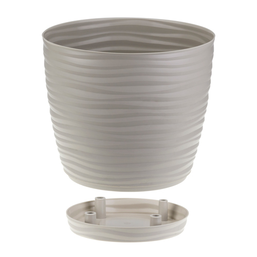 Горшок для цветов Дюна d-150мм 1,7л кремовый, с поддоном, 1/22