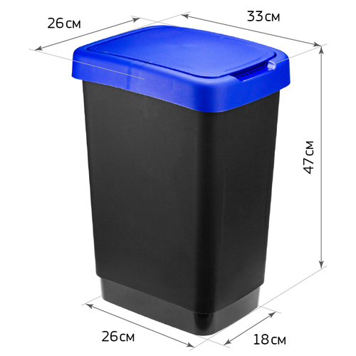 Контейнер для мусора 25 л IDEA ТВИН М 2469, синий