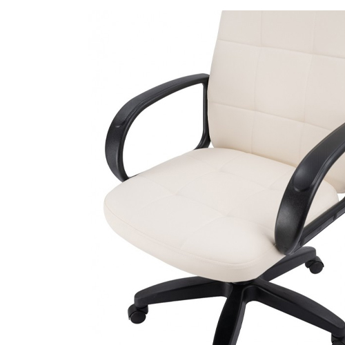 Кресло офисное, компьютерное TRON V1 экокожа Prestige, 68х52х51.5 см, слоновая кость