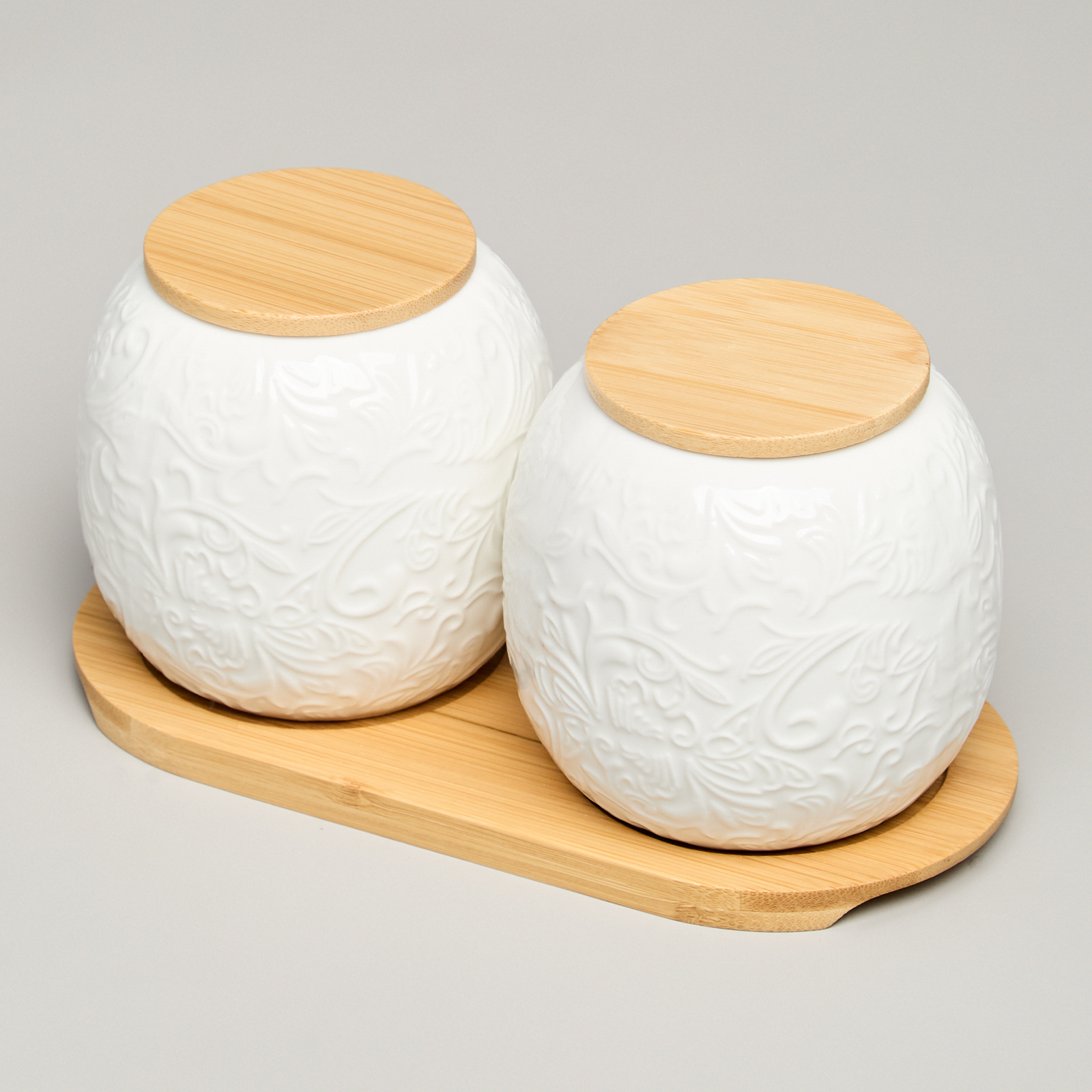 НАБОР БАНОК LEFARD, MUSE, С ДЕР.КРЫШКОЙ НА ДЕР.ПОДСТАВКЕ 2 ШТ. 19, 5*9, 5 СМ 400 МЛ