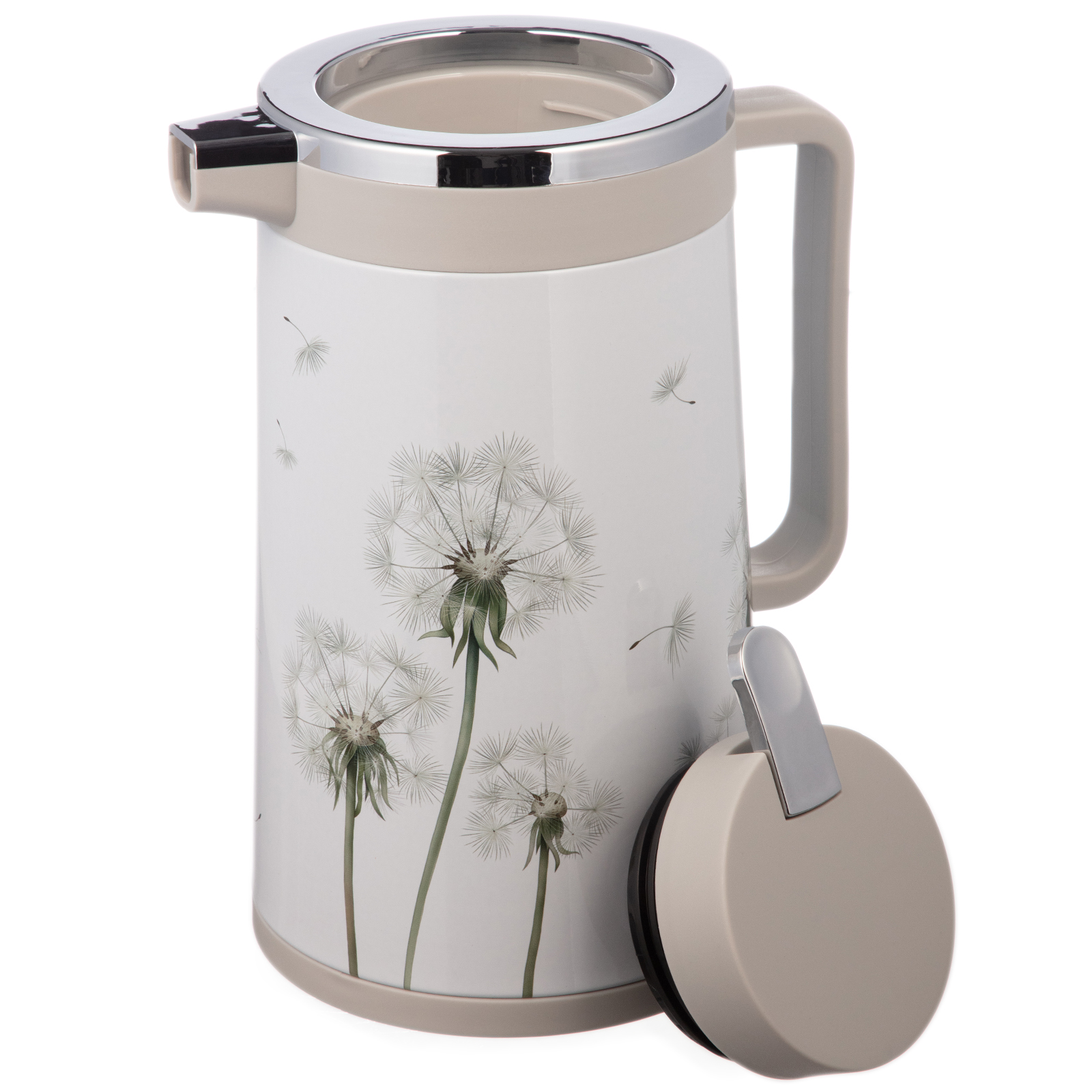 ТЕРМОС СО СТЕКЛЯННОЙ КОЛБОЙ, 950 МЛ, КРЫШКА С КЛАПАНОМ, СЕРИЯ, DANDELION,