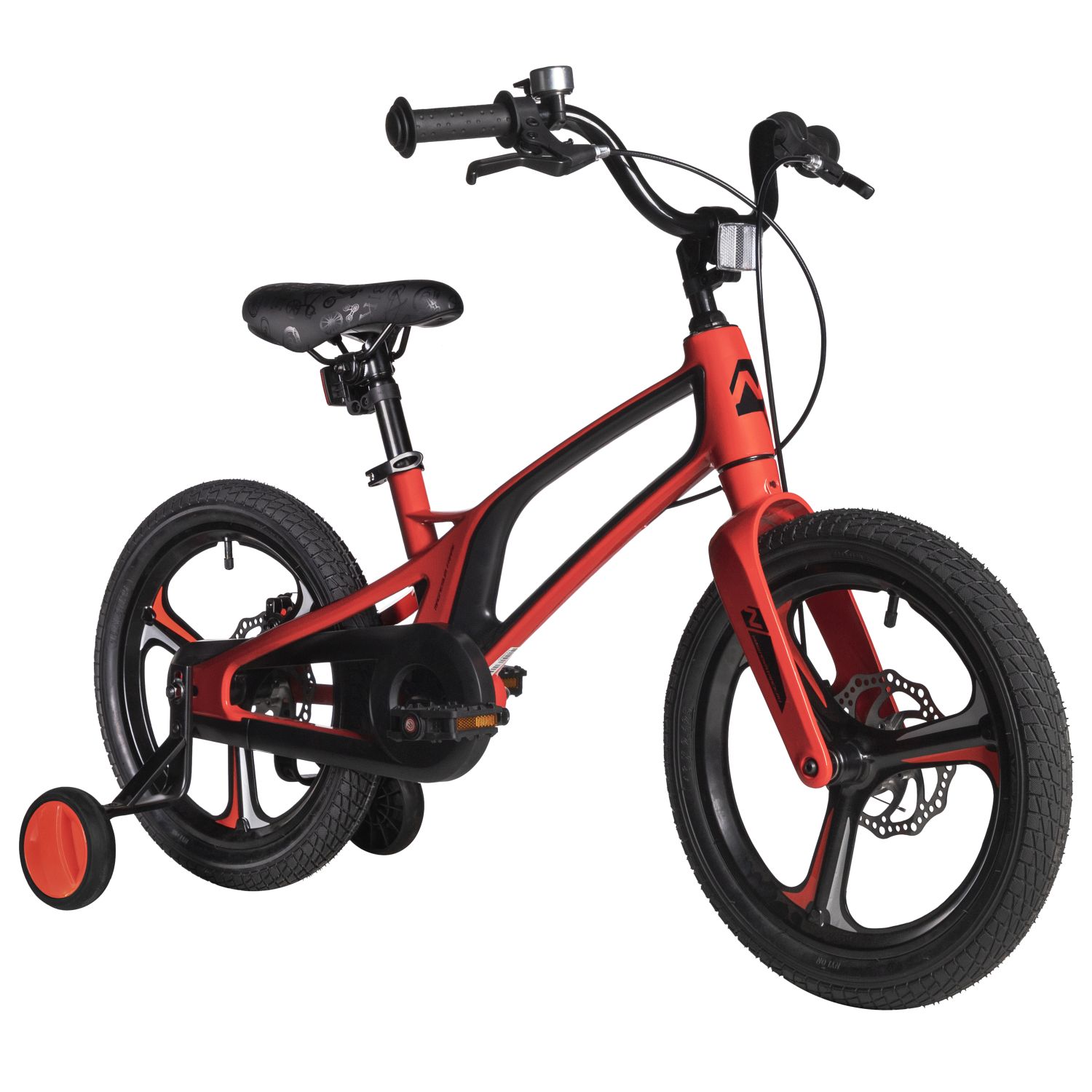 Велосипед NOVATRACK 16, FLIGHT PRO. Магний-алюм.рама, красный, полная защ.цепи, Дисковый тормоз, маг