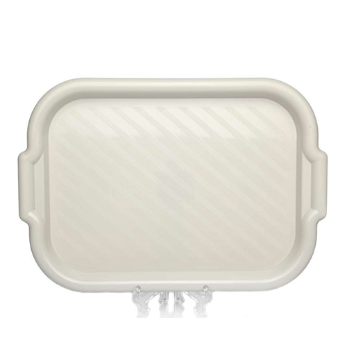 Поднос пластм прямоугольный 27х39см универсальный, белый ротанг, 1/17