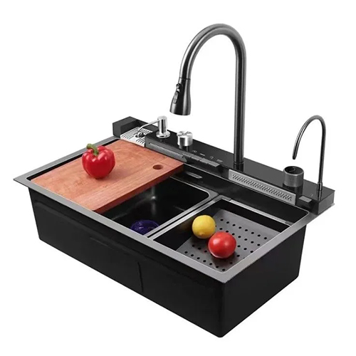 Мойка нерж. прямоуг 75*46*22 многофункциональная SUS-304, черный KJ754508 DIKALAN, 1/1