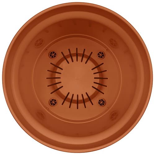 Горшок для цветов 5 л Homver Mint 221612132/01, 240 мм, с поддоном, терракотовый