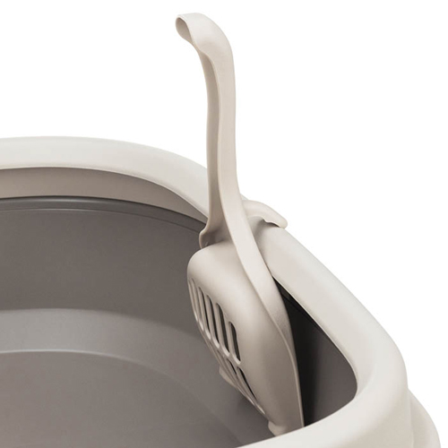 Лоток для кошек IDEA ЛЯ-МУРР М 1832, 480х355 мм, с низким бортом, совок, капучино