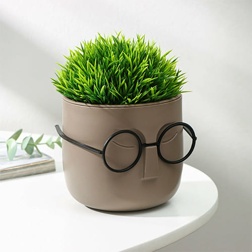 Горшок для цветов Стив d-115мм 0,65л со вставкой, французский серый, 1/8