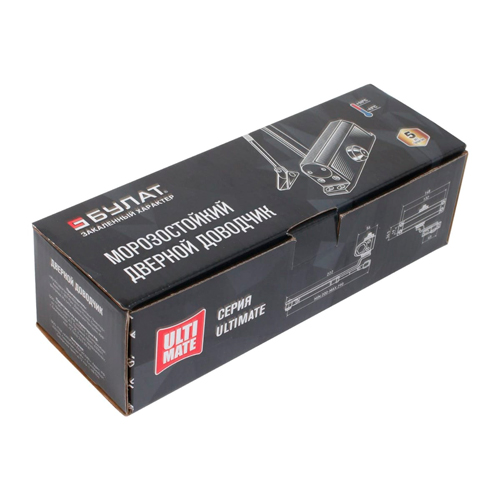Доводчик дверной БУЛАТ ULTIMATE ДД-60 A-S, 25-80 кг, серебро, морозостойкий, 1/10