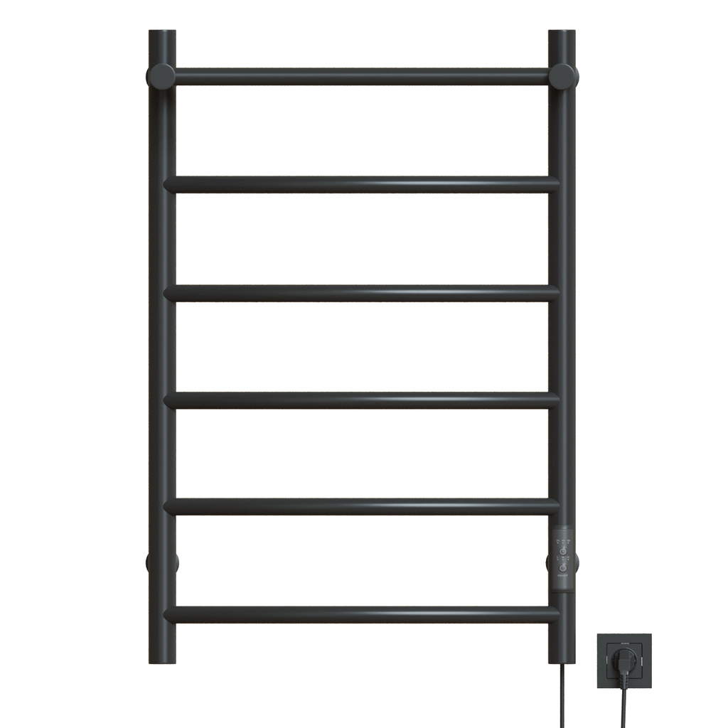 Полотенцесушитель MIXLINE CAPELLA 80х50, таймер, 336Вт, 5 перекладин + ПОЛКА электрический ГРАФИТ