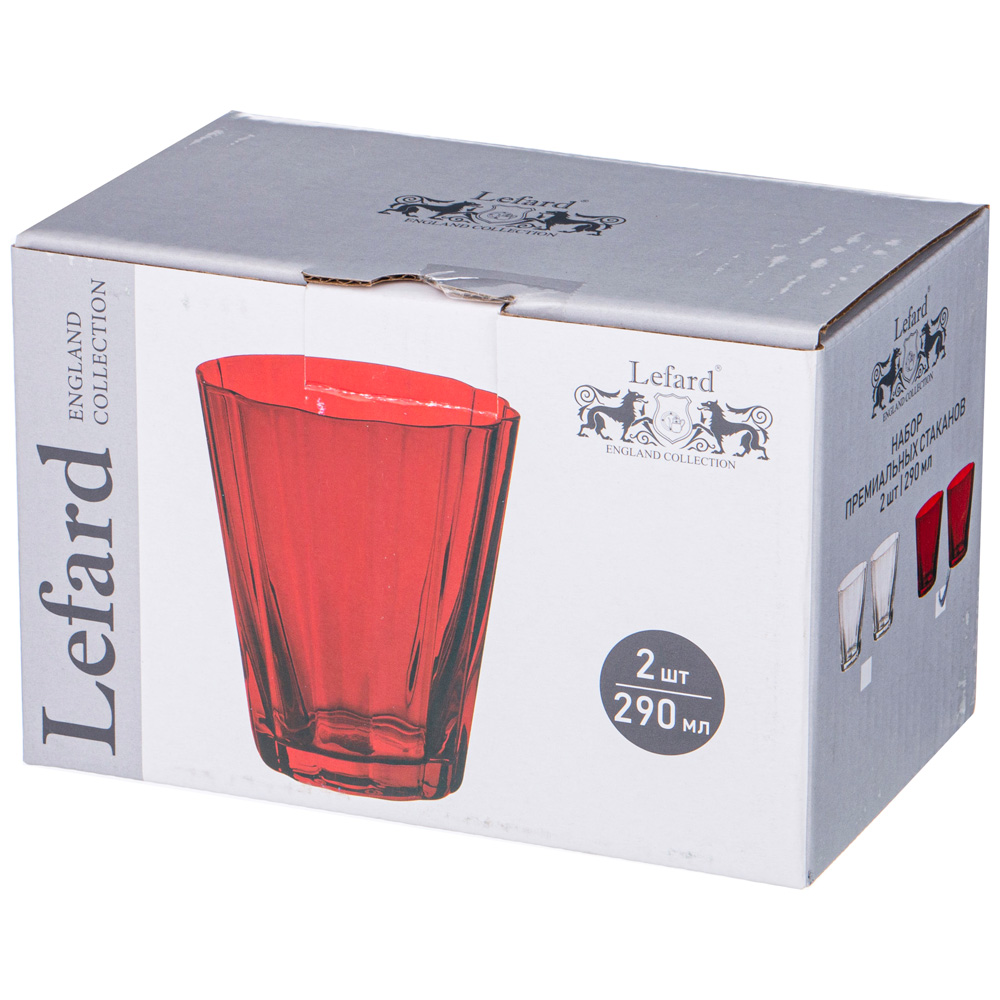 НАБОР СТАКАНОВ ИЗ 2-Х ШТУК, LOTUS RED, 290МЛ