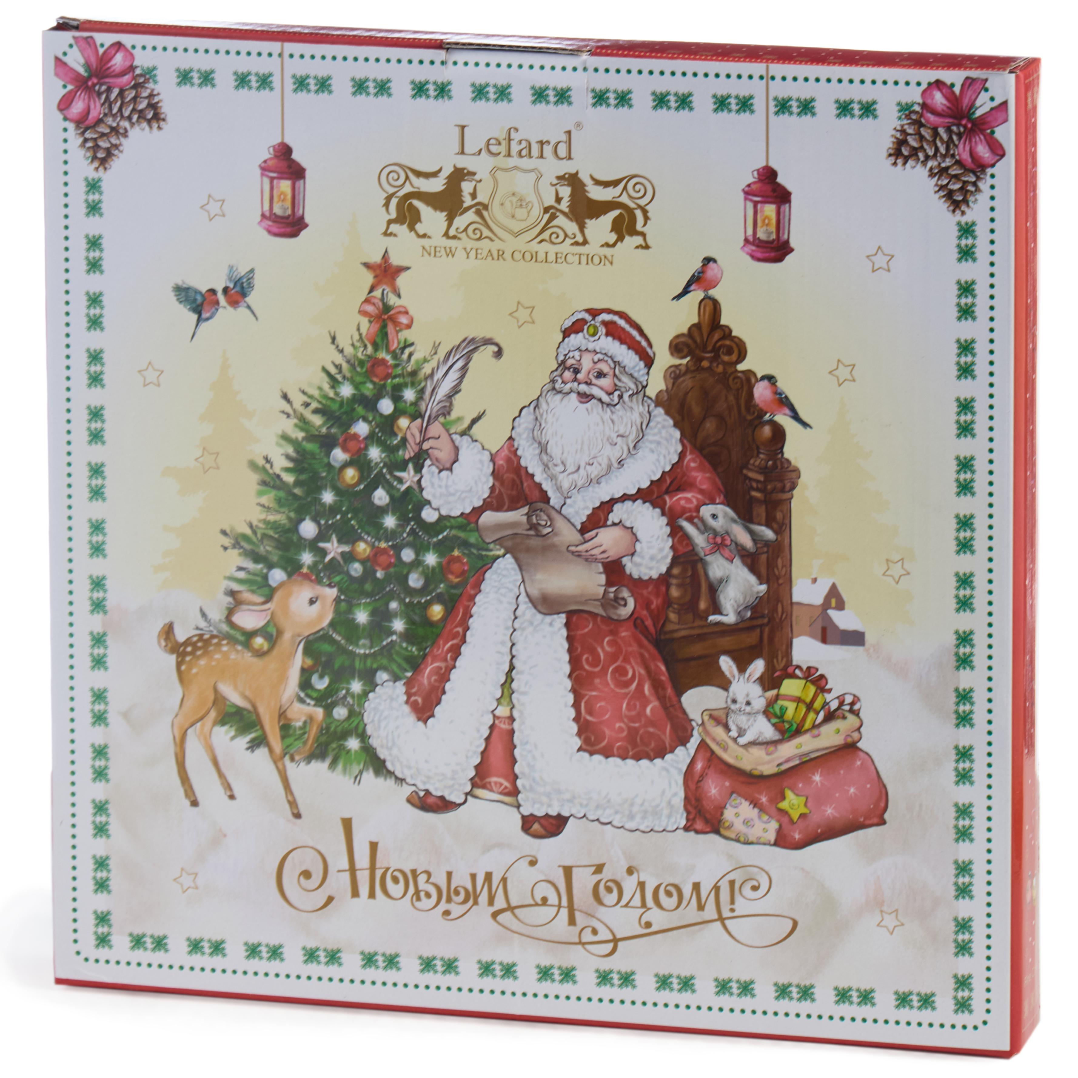 НАБОР ТАРЕЛОК ОБЕДЕННЫХ LEFARD, ДЕД МОРОЗ, 2 ШТ. 27 СМ КРАСНЫЙ, КОР=9НАБ.