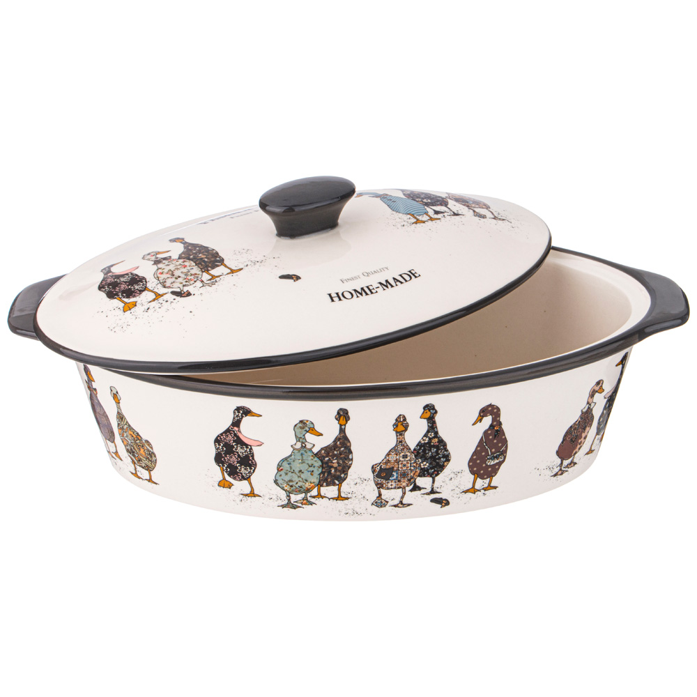 ФОРМА ДЛЯ ЗАПЕКАНИЯ С КРЫШКОЙ AGNESS, FAMILY FARM, ОВАЛЬНАЯ 3, 2 Л 37, 5Х22Х15, 5СМ