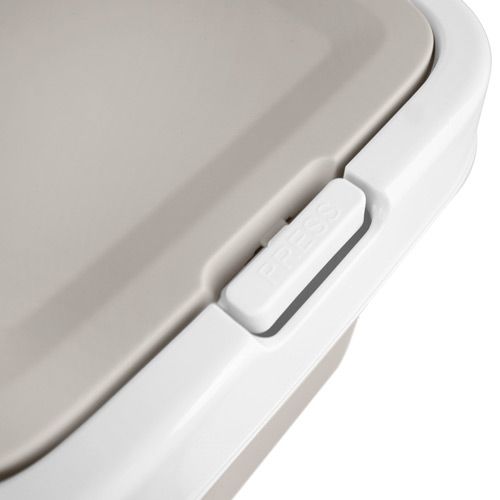 Контейнер для мусора 14 л Tule с крышкой Push to Open, бежевая