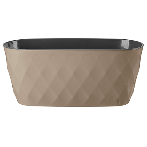 Горшок для цветов 5 л Homver Laurel 221611127/01, с дренажной вставкой, 354 х 152 х 150 мм, бежевый