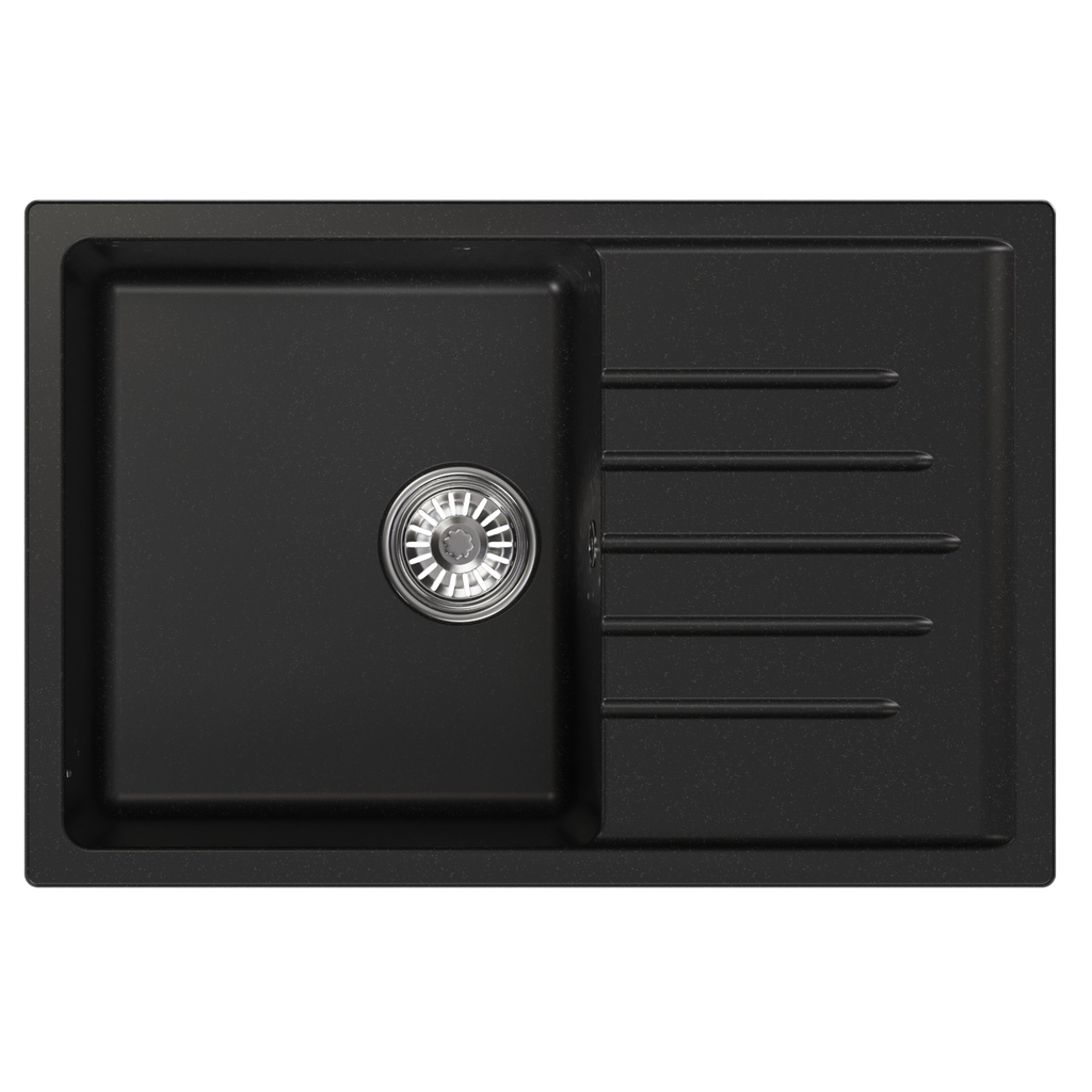 Мойка ML-GM19 с крылом, ультра-черная, 344, 750*500*200мм NEW