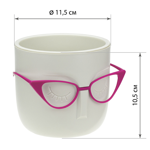 Кашпо 0.65 л IDEA МАРИ М 3075, 115 мм, со вставкой, белый ротанг