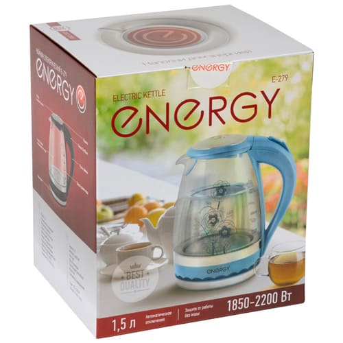 Чайник элек. 1,5л. , ENERGY E-279, диск, стекло, 1/6