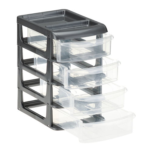 Бокс универсальный IDEA М 2766, средний, 4 секции, графитовый