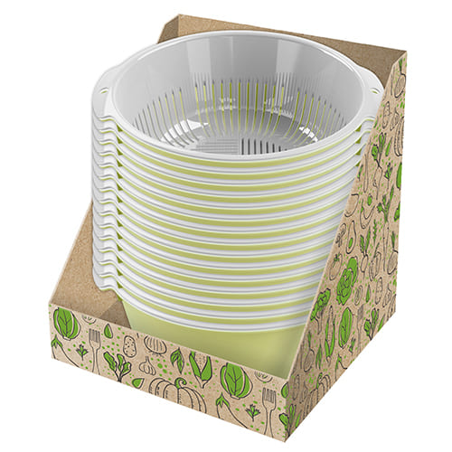 Миска-дуршлаг Homver Bergamo 221118320/04, круглая, салатовая