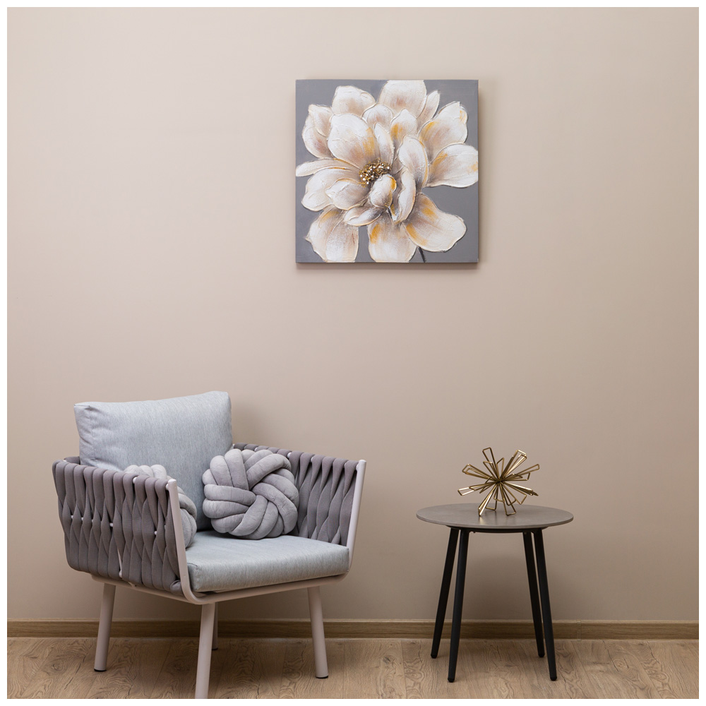 Картина, БЕЛЫЙ ЦВЕТОК, 60Х60Х3 см