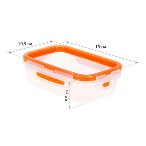 Ёмкость для продуктов 0.4 л IDEA РИЧ М 1385, герметичная, оранжевая
