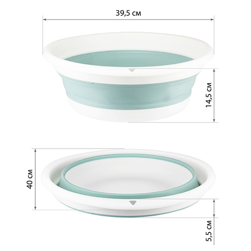 Таз складной 10 л IDEA ФЛЕКС М 2502, морская волна