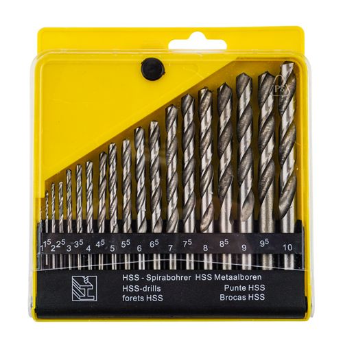 Набор сверл по металлу №2 цилиндрический хвостовик （1-10mm ） 19 шт Барракуда пластиковый кейс, 1/50