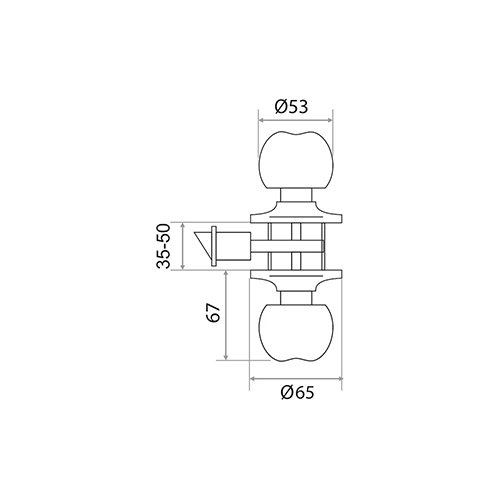 Ручка защелка ЗШ-05 TRODOS универсальная, белый, 1/30