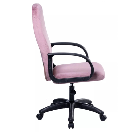 Кресло офисное, компьютерное TRON С1 ткань велюр FLORA Standard, хром, пыльная роза