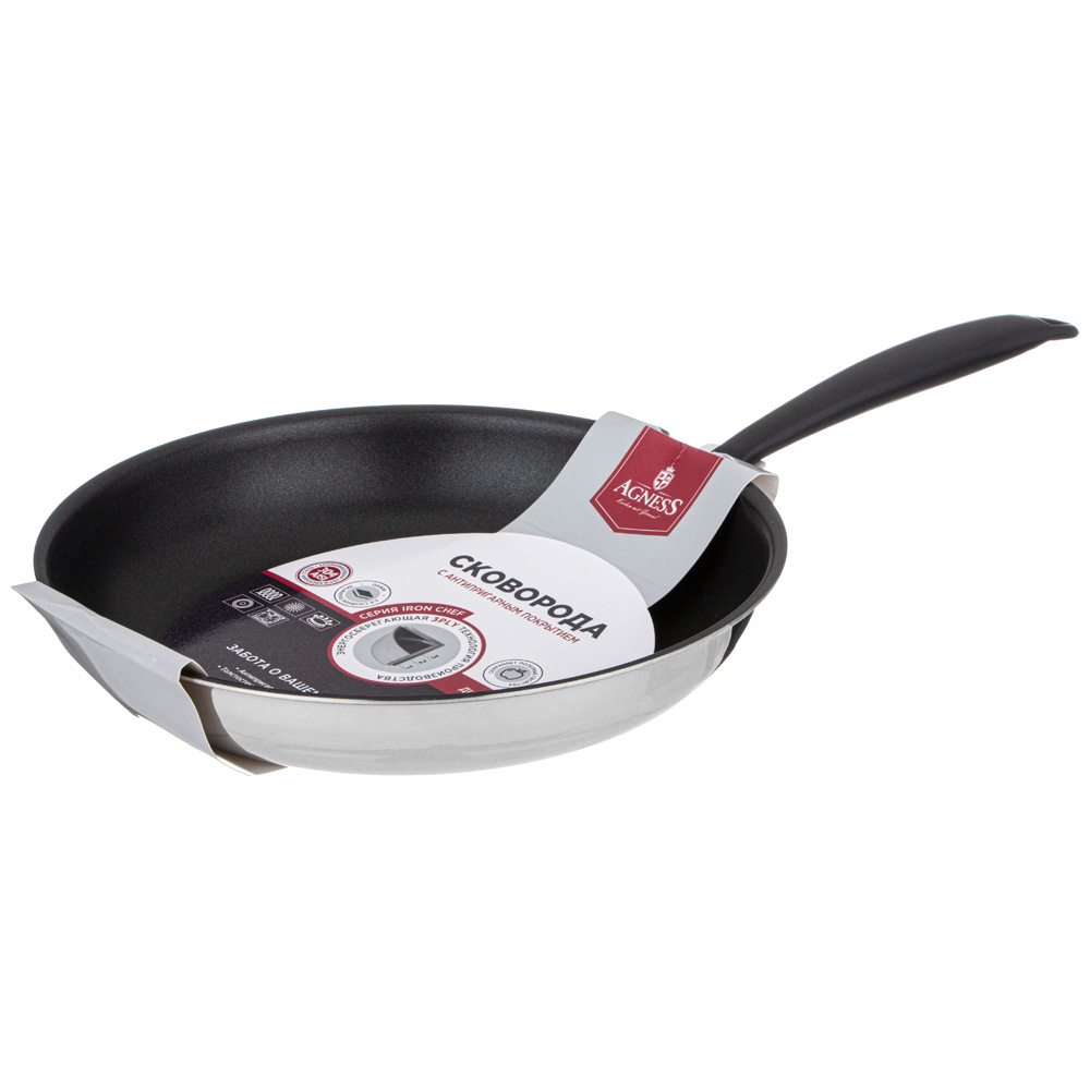 СКОВОРОДА C АНТИПРИГАРНЫМ ПОКРЫТИЕМ, IRON CHEF, AGNESS 26*5.0CM
