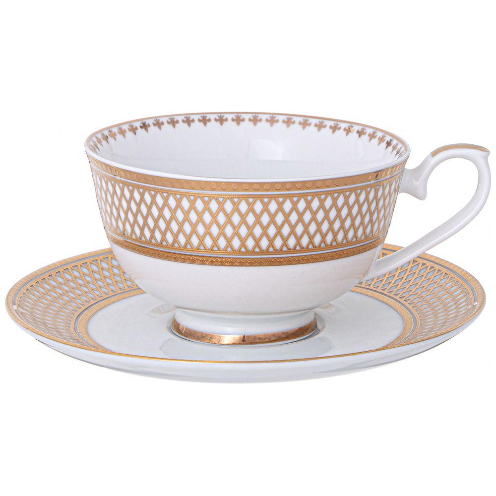 ЧАЙНЫЙ СЕРВИЗ LEFARD, ЗОЛОТАЯ СЕТКА, HА 6 ПЕР. 14 ПР., КОР=1НАБ.