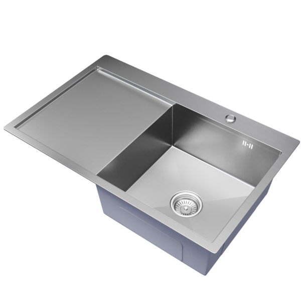 Мойка настол.монтаж 78х50, 3, 0 прав. вып 3 1/2 MIXLINE PRO 20см с сифоном, сатин