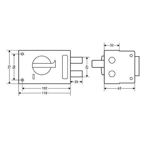 Замок накладной ОМЕГА 3Н1-М1 КМЗ, медь, 1/20