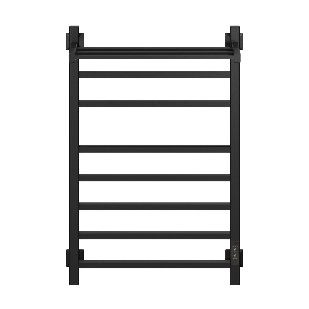 Полотенцесушитель MIXLINE FORTUNE 80х50, таймер, 560 Вт, 7 перекладин + ПОЛКА электрический ЧЕРНЫЙ