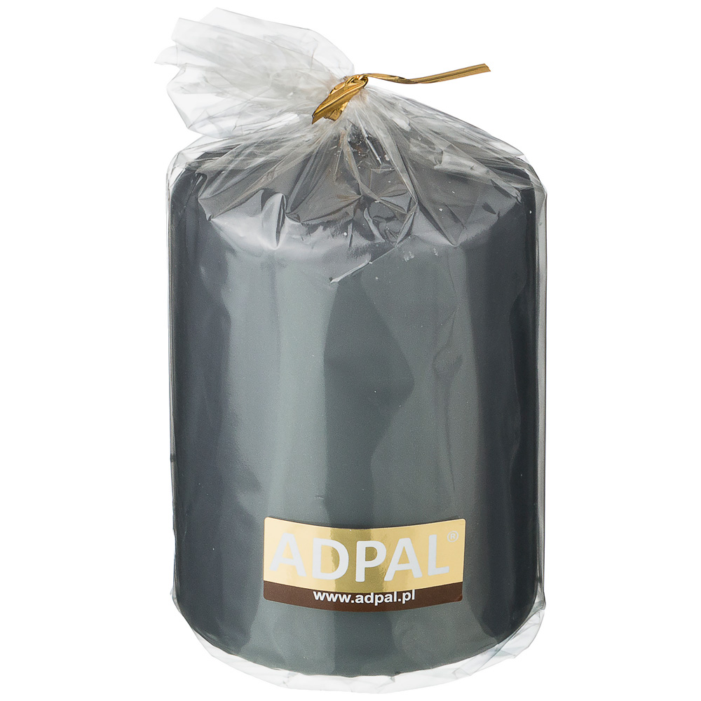 Свеча столбик высота 10 см; Серый лакированный д. 7 см