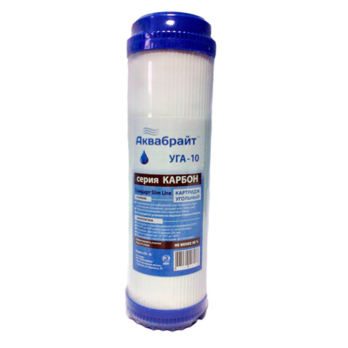 яяяКартридж угольный для очистки воды АКВАБРАЙТ (УГА-10) (5/25)