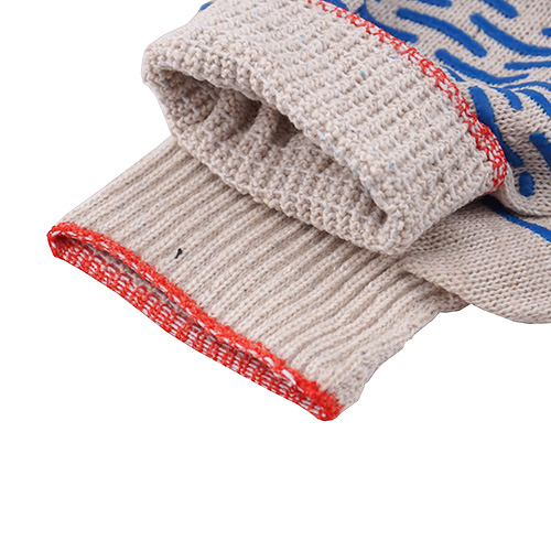 Перчатки х/б белые 10 кл, 5 нит, с ПВХ, волна, ПРИМА, Россия, 10/300