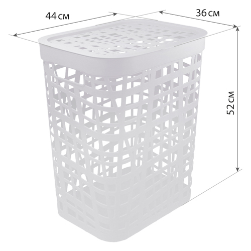 Корзина для белья 55 л IDEA ХАОС М 2619, белый