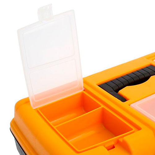Ящик для инструмента 21 ТИТАН 21, с секциями, желтый с черным, 1/6