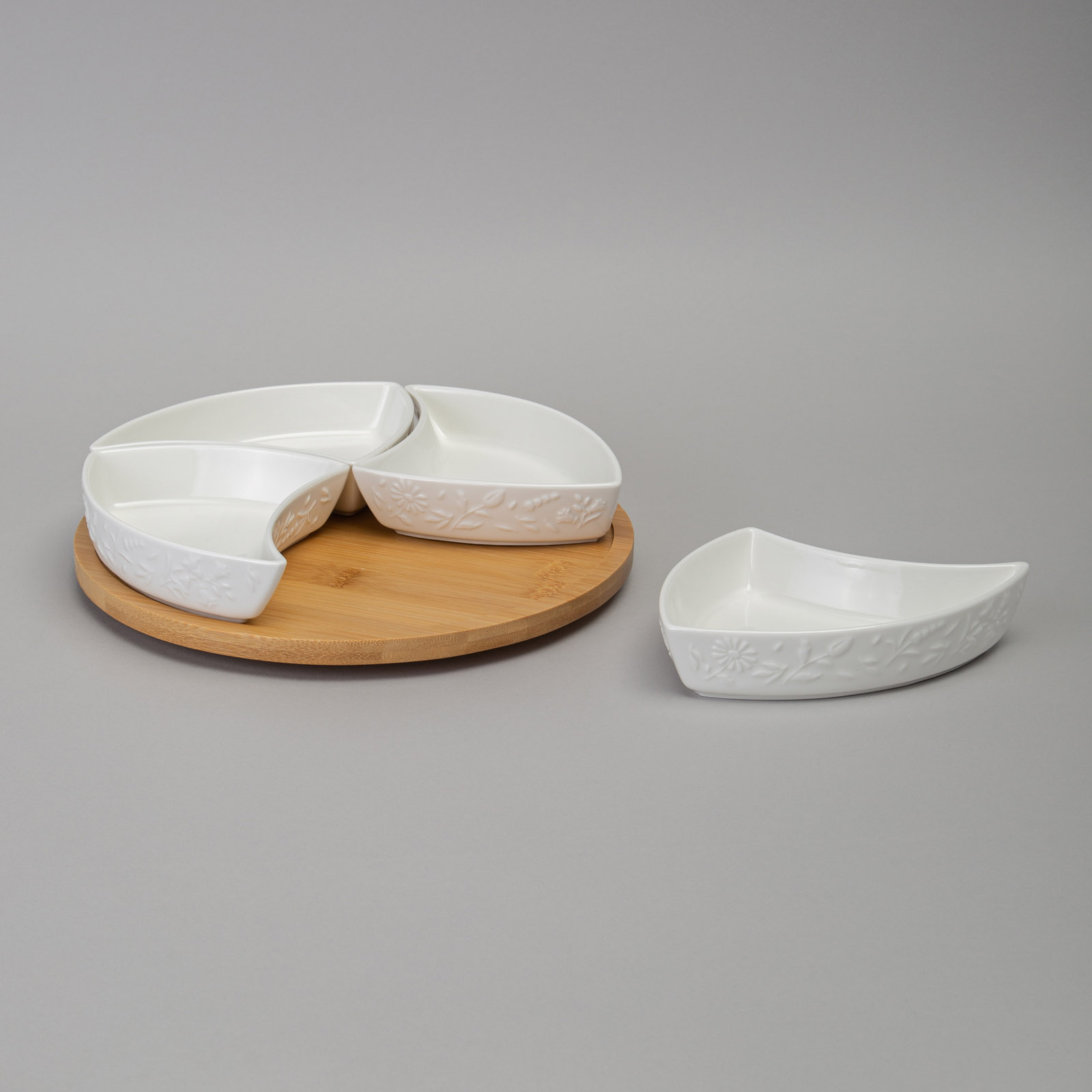 МЕНАЖНИЦА 4 СЕКЦИИ LEFARD, FLOWERS STORY, НА ДЕР. ПОДСТАВКЕ 25*5, 5 СМ 175 МЛ