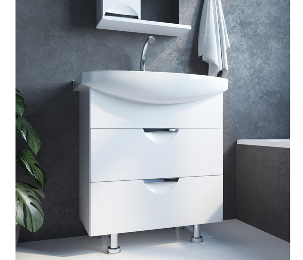 Тумба д/ванной, ЭТЬЕН-75,  ОТДЕЛЬНО ПРИОБРЕТАЕТСЯ РАКОВИНА под раковину Элеганс-75, Kirovit, ПВХ, раковина в комплект не входит