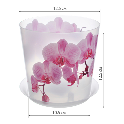 Кашпо 1.2 л IDEA ДЕКО М 3105, 125 мм, с подставкой, орхидея