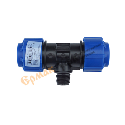 ПНД тройник с нар. резьб. 25х1/2х25, обж, ПОЛИТЭК, 10/50