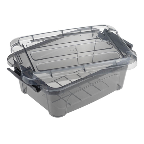 Ящик для хранения 1.2 л IDEA КИП М 2332, с замками, черный прозрачный