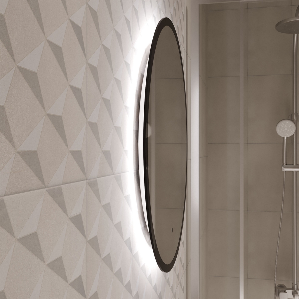 Зеркало MIXLINE, Монако, D600 бесконтактный сенсор, светодиодная подсветка, черная окантовка