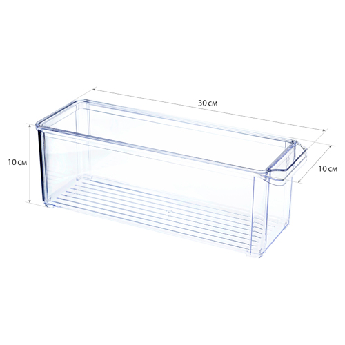 Органайзер для холодильника с крышкой IDEA М 1585, 10х30х10 см, прозрачный