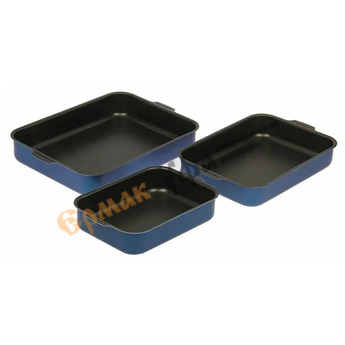 Противень 190х250мм, 230х300мм, 270х350мм Лазоньера набор 3шт антипригарное покрытие, БЕЛАЯ КАЛИТВА, 1/5