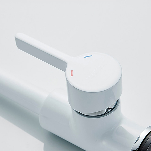 Смеситель для раковины LEDEME L1099W, с гайкой, картридж 35мм однорычажный, короткий излив, белый, 1/10